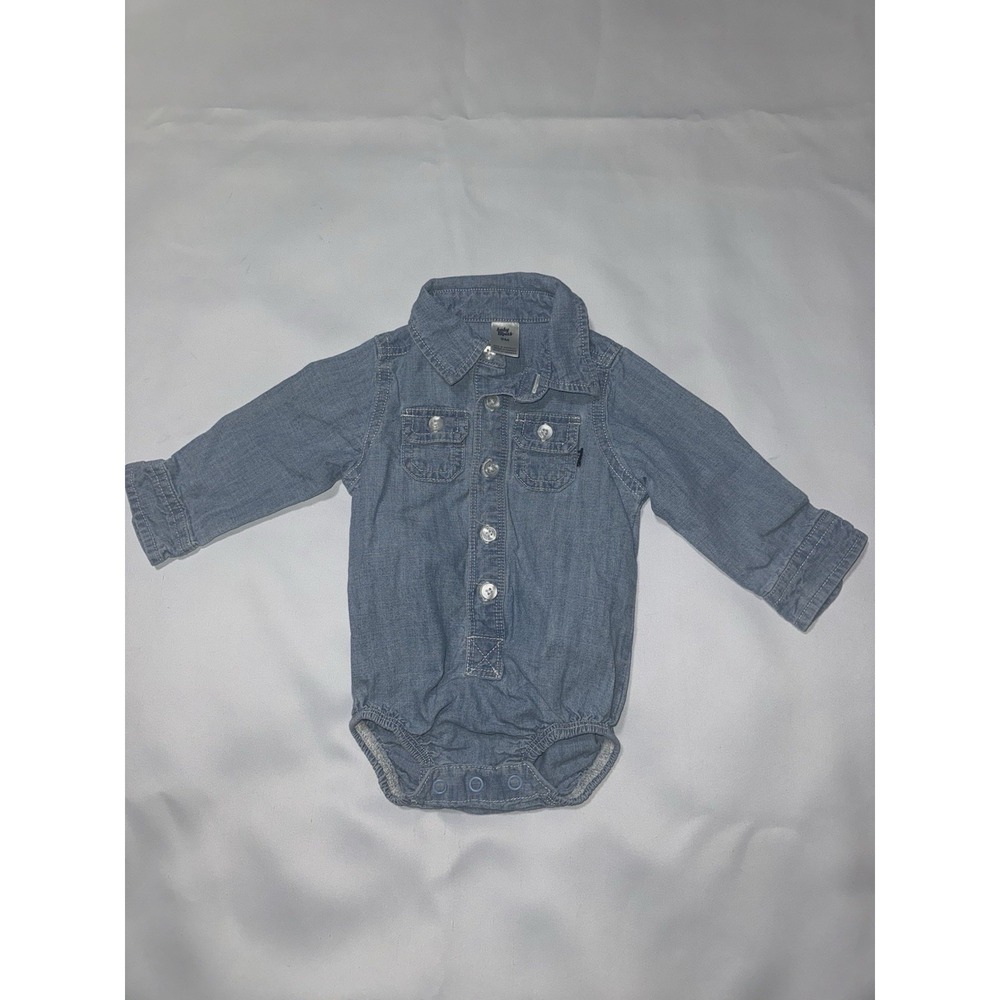 Baby B Gosh Oshkosh Long Sleeve Denim Body Suit 9 Months
